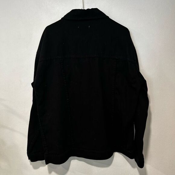 PacSun women black denim jean jacket Size M/L - Picture 2 of 6